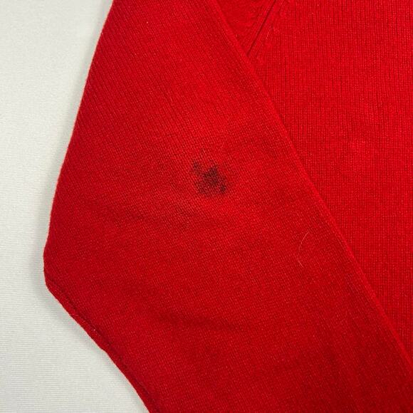 Polo Ralph Lauren 100% Lambs Wool Red V Neck Sweater - Picture 7 of 7